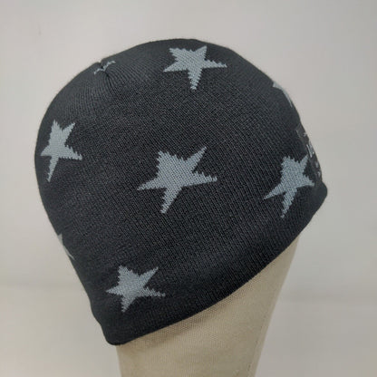Vbiger Men's Knit Beanie Hat Cap Black Gray Stars All Over Print