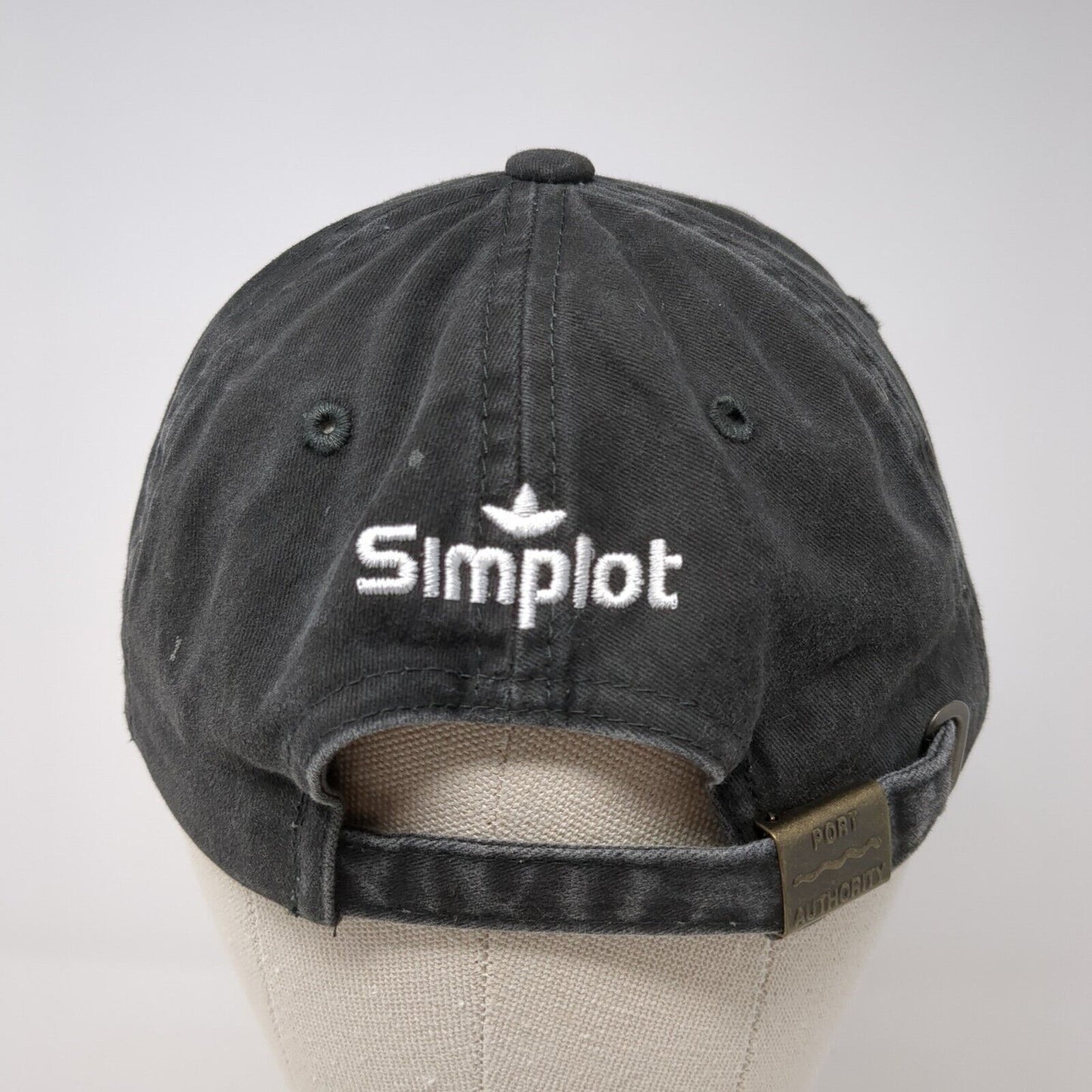Simplot Slideback Hat Gray One Size Adjustable 6 Panel Port Authority