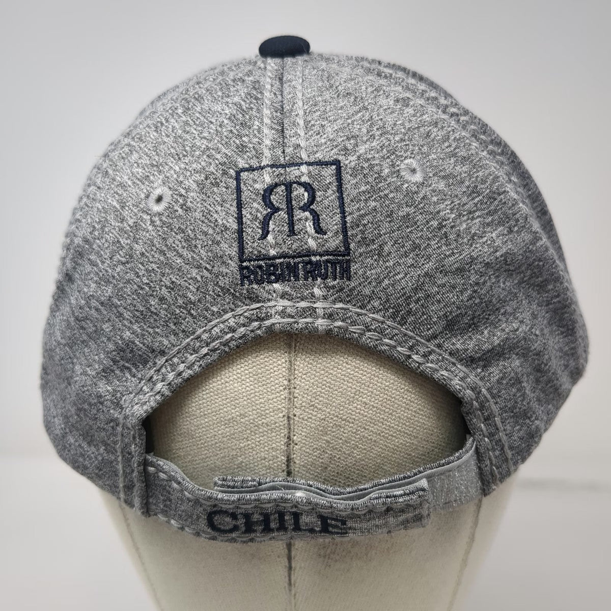 Robin Ruth Baseball Cap Gray Blue Chile Souvenir CL Patch Heathered One Size Hat