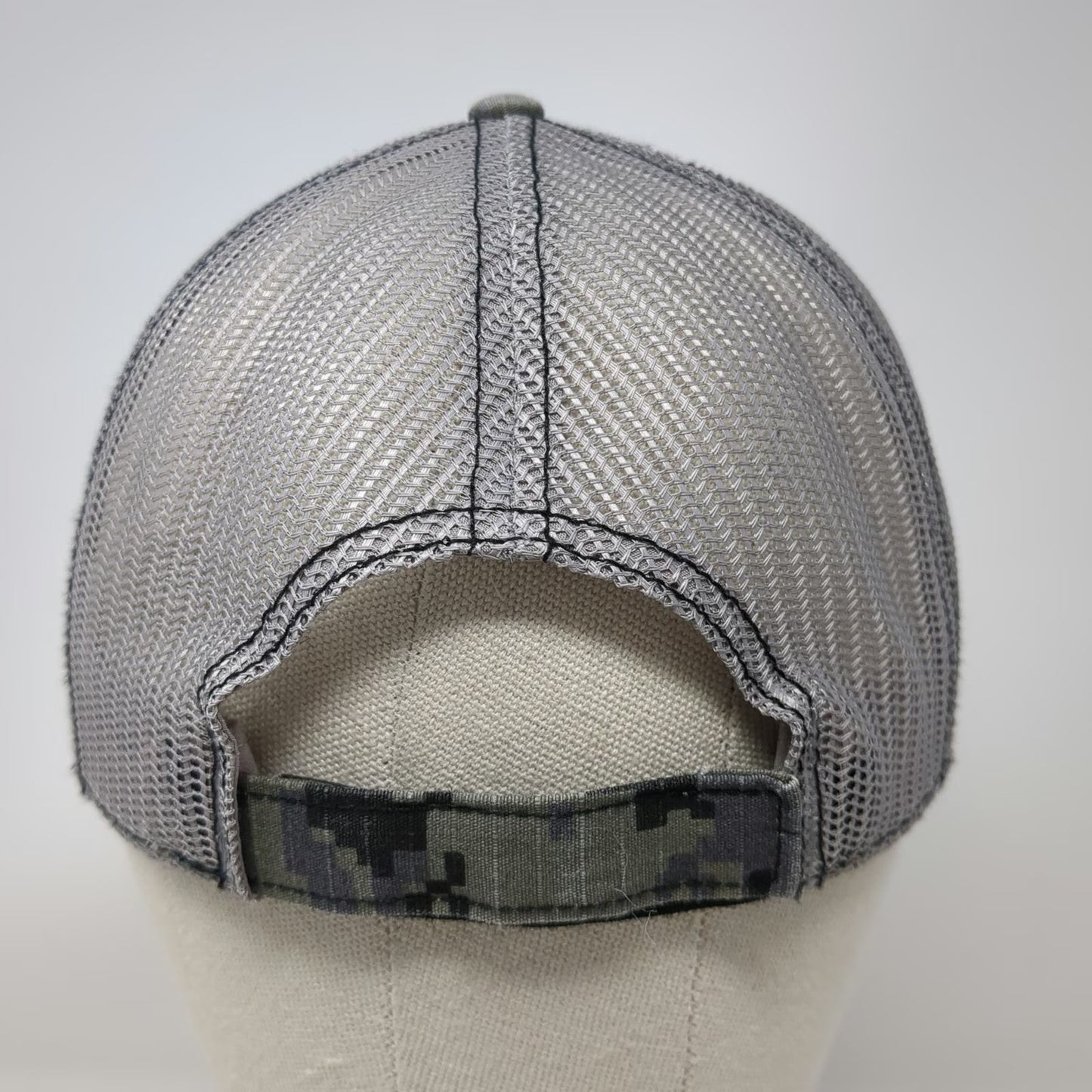 CAT Baseball Cap Gray One Size Digital Camo Mesh Back Snapback Embroidery Hat