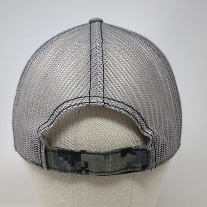 CAT Baseball Cap Gray One Size Digital Camo Mesh Back Snapback Embroidery Hat