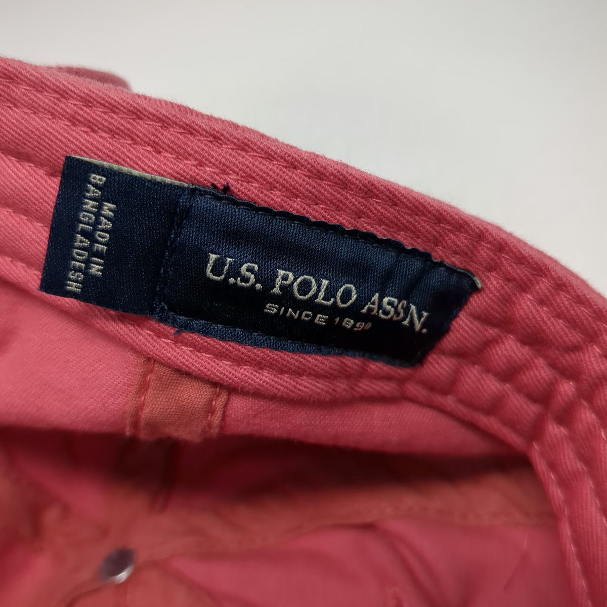 U.S. Polo Assn. Baseball Cap Pink One Size Adjustable Embroidered Cotton Hat