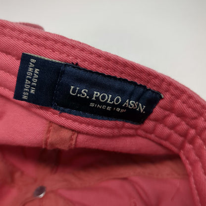 U.S. Polo Assn. Baseball Cap Pink One Size Adjustable Embroidered Cotton Hat