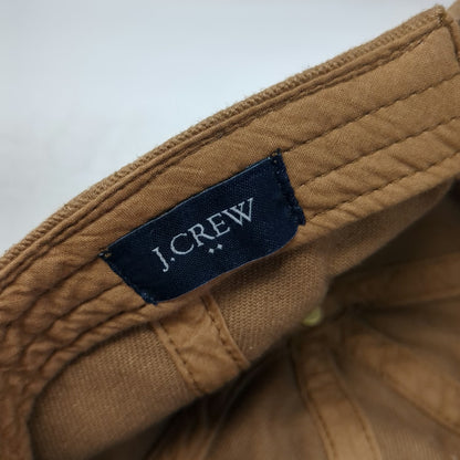 J.Crew Baseball Cap Brown One Size Leather Strapback Hat Cotton 6-Panel Solid