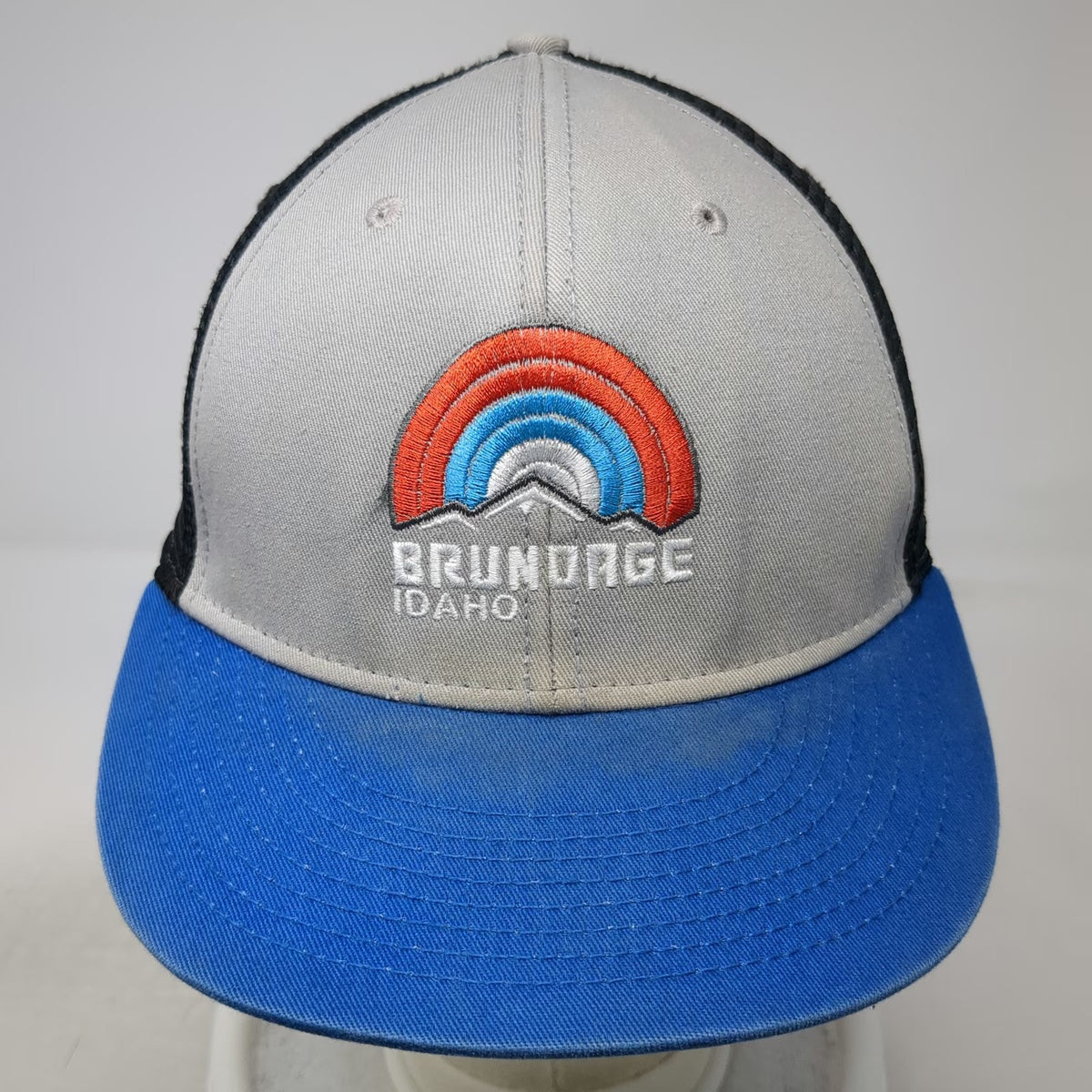 Ouray Sportswear Trucker Hat Gray Blue One Size Brundage Idaho Mountain Snapback
