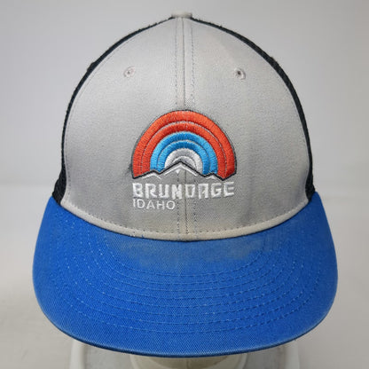 Ouray Sportswear Trucker Hat Gray Blue One Size Brundage Idaho Mountain Snapback