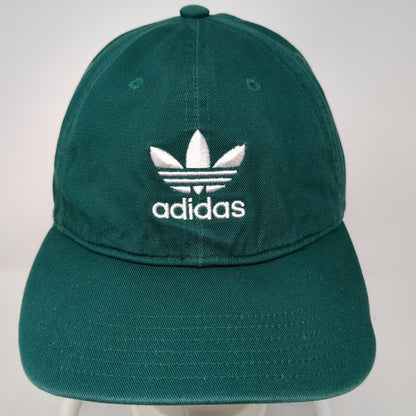 Adidas Baseball Cap Green One Size Embroidered Trefoil Logo Slideback Cotton Hat