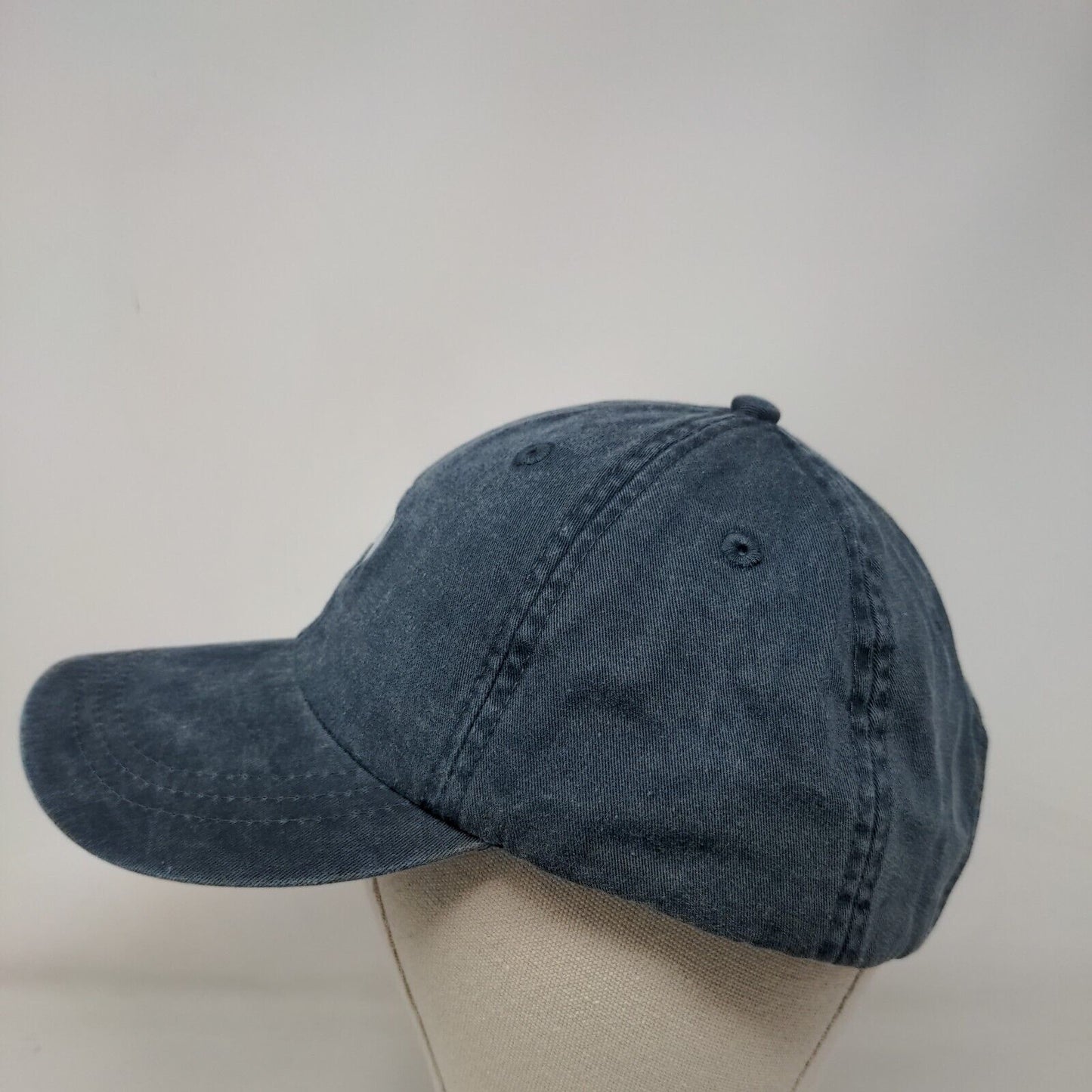 Texas State Map Slideback Hat Blue One Size Embroidered Leather Strap