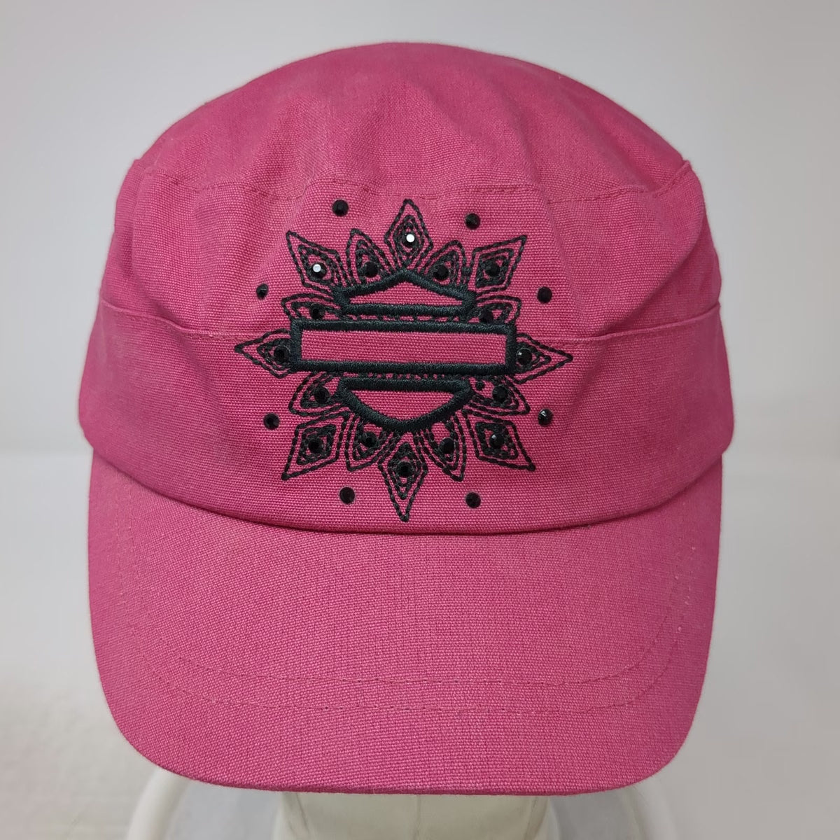 Harley-Davidson Army Cap Pink One Size Bar & Shield Mandala Studded Cotton Hat