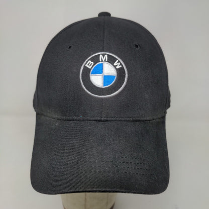 BMW Men's Slideback Hat Black Adjustable Embroidered Logo Car