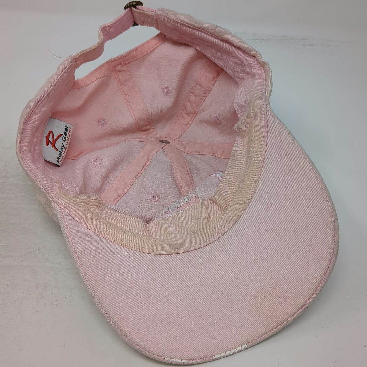 Relay Gear Baseball Cap Pink One Size American Cancer Society Moon Stripes Hat