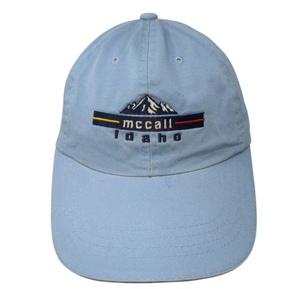 McCall Idaho Mountain Slideback Hat Blue One Size Embroidered Titan