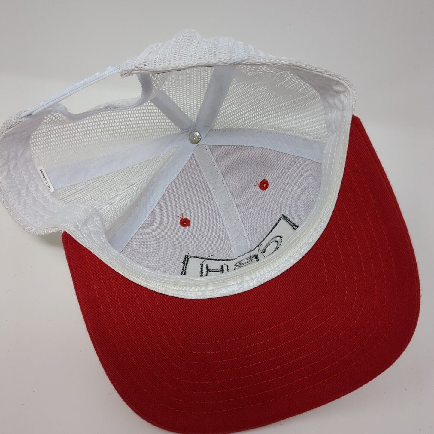 CBH Snapback Mesh Back Trucker Hat Red One Size Colorblock Richardson