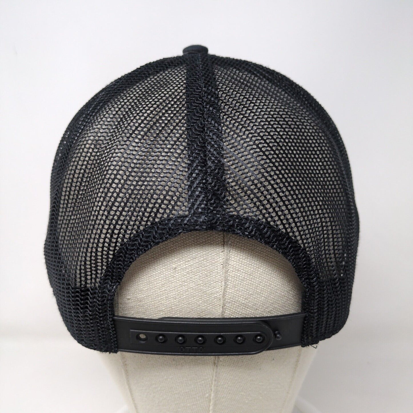 Heartbeat Wave Snapback Mesh Back Trucker Hat Black OSFM Embroidered Otto