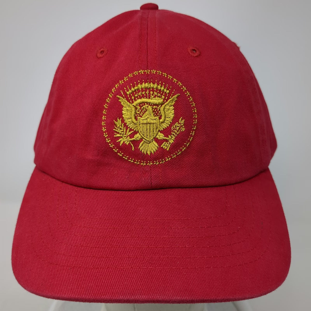 Baseball Cap Red One Size Great Seal US Eagle White House Association Hat Gold