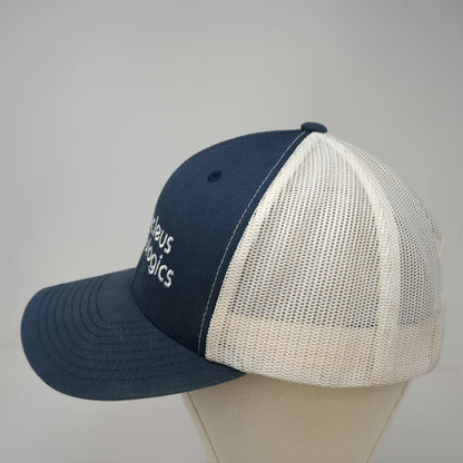 Yupoong Trucker Hat Blue White Yellow One Size Nucleus Biologics Snapback Mesh