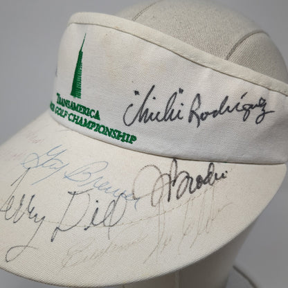 Vintage Visor Hat Signed Autographed Arnold Palmer ChiChi Rodriguez Terry Dill