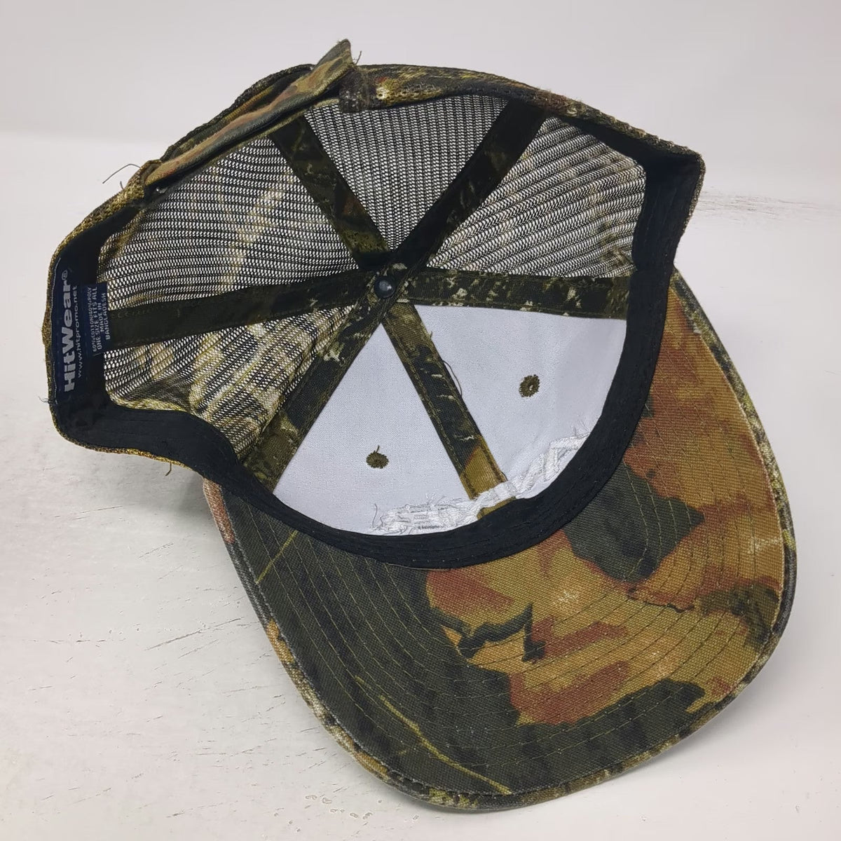 HitWear Baseball Cap Green One Size Camo Mesh Back Strapback Hat Anixter Logo