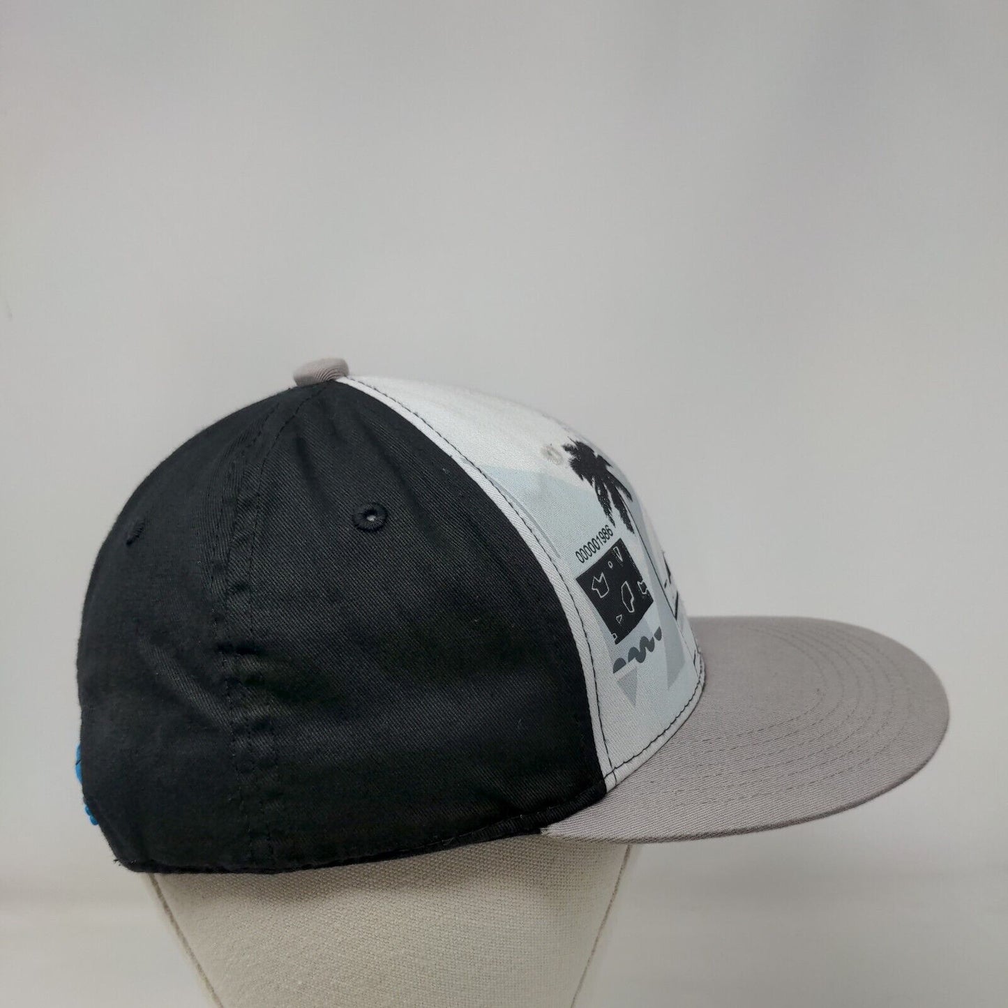 Skull Snapback Hat Multi Youth Adjustable Palm Tree Colorblock