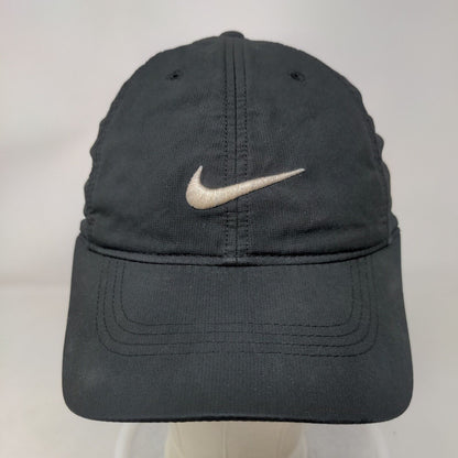 Nike Swoosh Strapback Hat Black OSFM Embroidered Adjustable 6 Panel