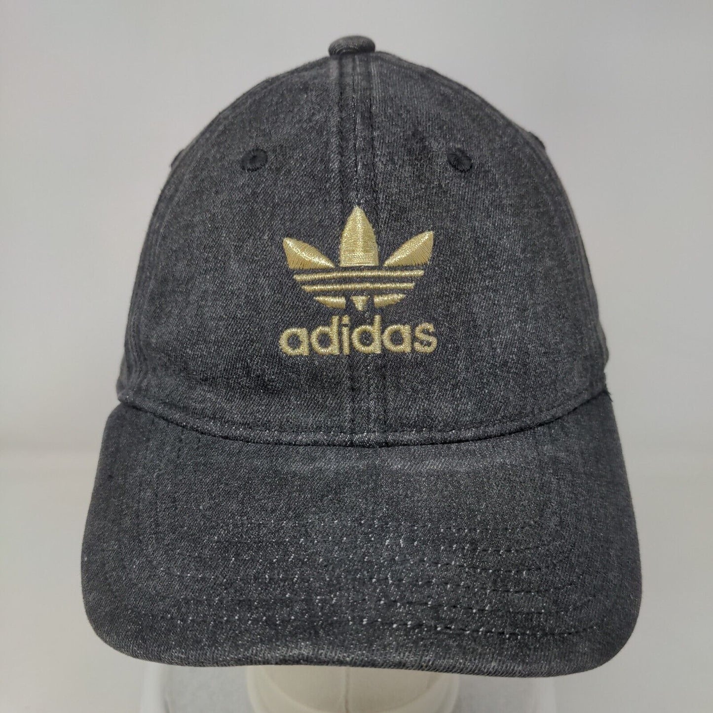 Adidas Slideback Hat Black OSFM Adjustable Embroidered Trefoil 6 Panel Cotton