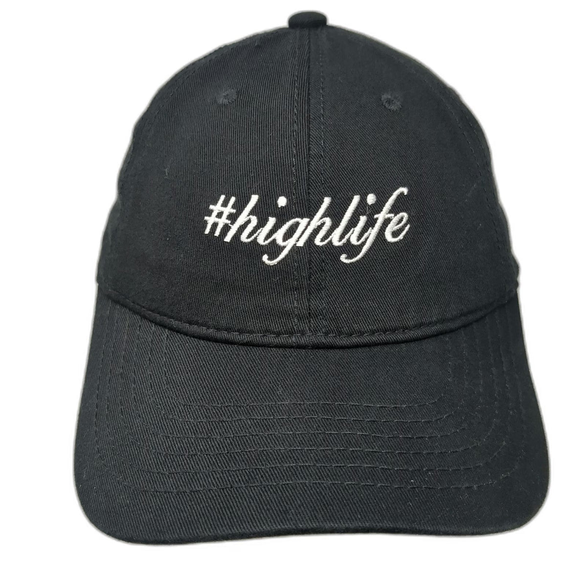 chokoLids Baseball Cap Black One Size Embroidered Highlife Hashtag Slideback Hat