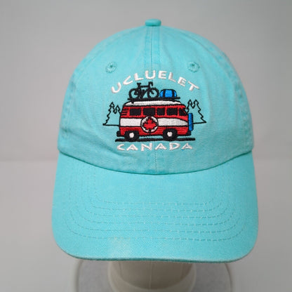 Ucluelet Canada Camper Van Strapback Hat Bluish-Green One Size Fahrenheit