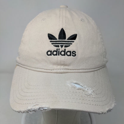 Adidas Slideback Hat Tan OSFM Adjustable Embroidered Distressed 6 Panel