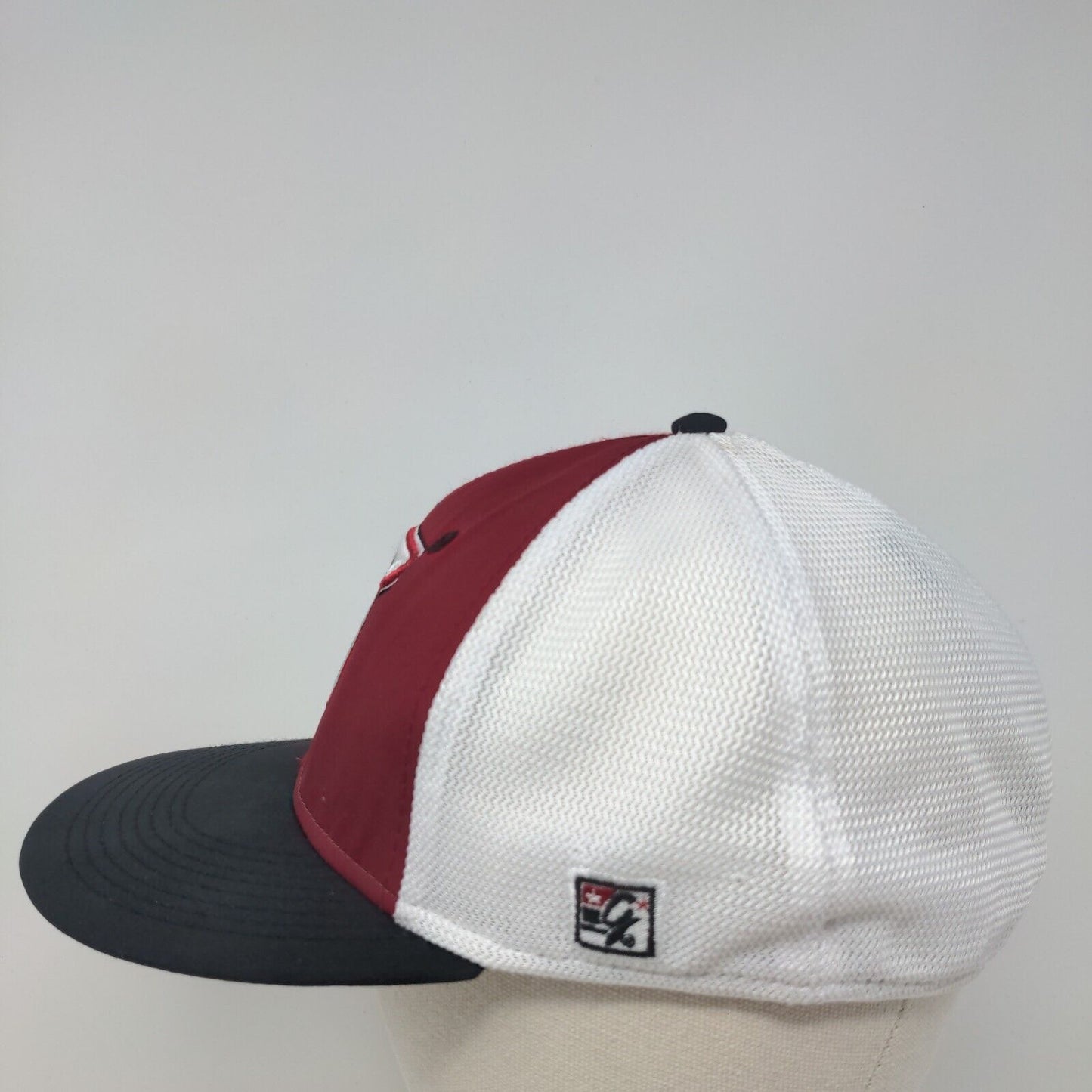 Troy Fitted Mesh Back Hat Red Embroidered Logo The Game Pro Poly Blend