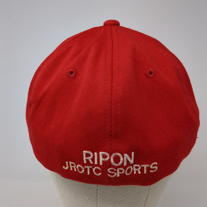 Indian Ripon Jrotc Sports Fitted Hat Red L/XL Embroidered Flexfit Yupoong