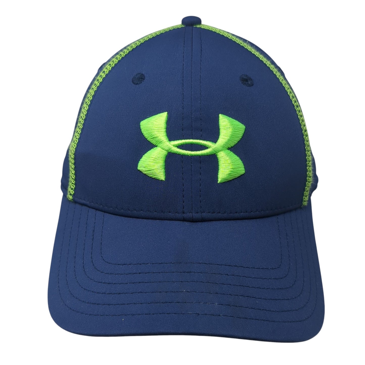 Under Armour Logo Fitted Hat Blue XL Embroidered Solid Outdoor 6 Panel