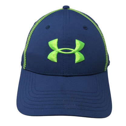 Under Armour Logo Fitted Hat Blue XL Embroidered Solid Outdoor 6 Panel