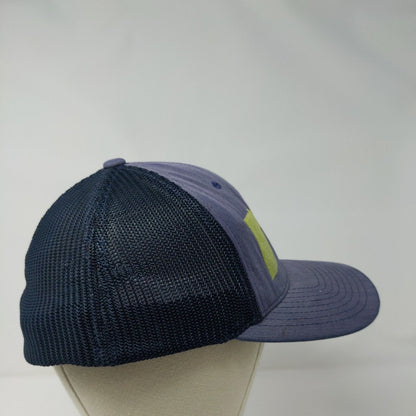 Idaho Tree Gun Fitted Trucker Hat Blue One Size Adjustable Flexfit Mesh Yupoong