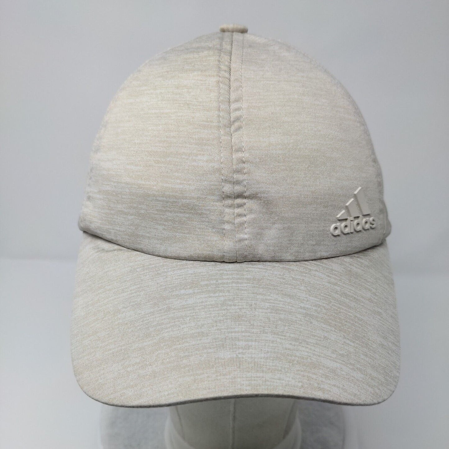 Adidas 3 Stripes Strapback Hat Tan OSFA Adjustable Climalite 6 Panel