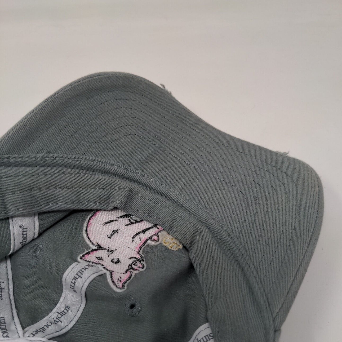 Live Life Simply Pig Slideback Hat Gray OSFM Embroidered Simply Southern
