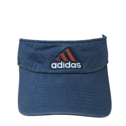 Adidas 3 Stripes Logo Slideback Visor Hat Blue One Size Adjustable