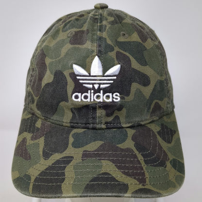 Adidas Baseball Cap Green One Size Camo Embroidered Trefoil Logo Adjustable Hat