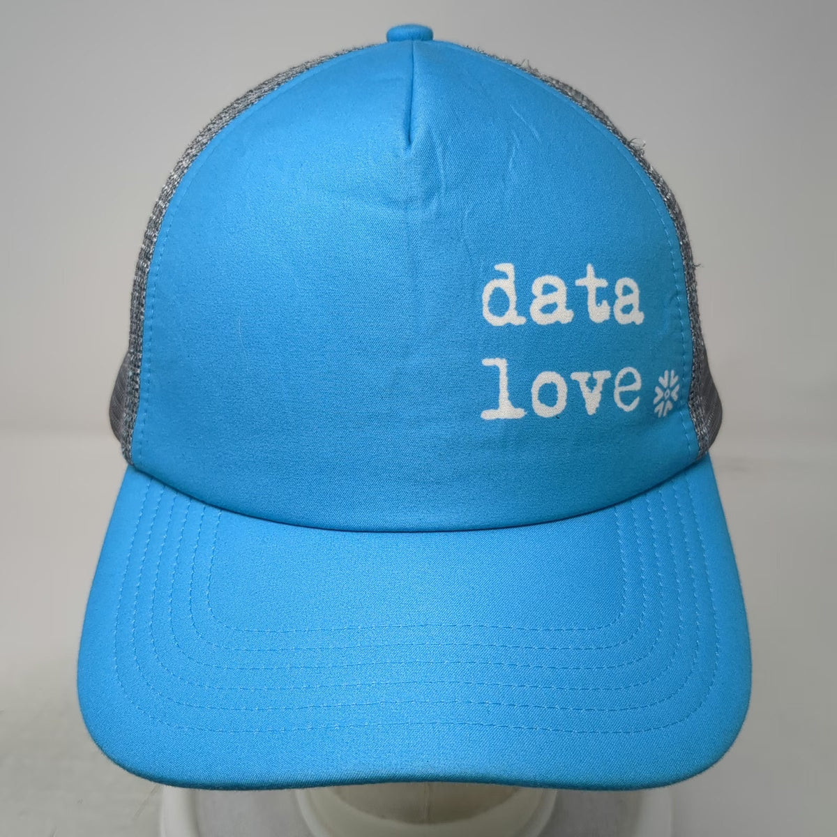 bigtruck Trucker Hat Blue Gray One Size Snapback Data Love Snowflake Wonderland