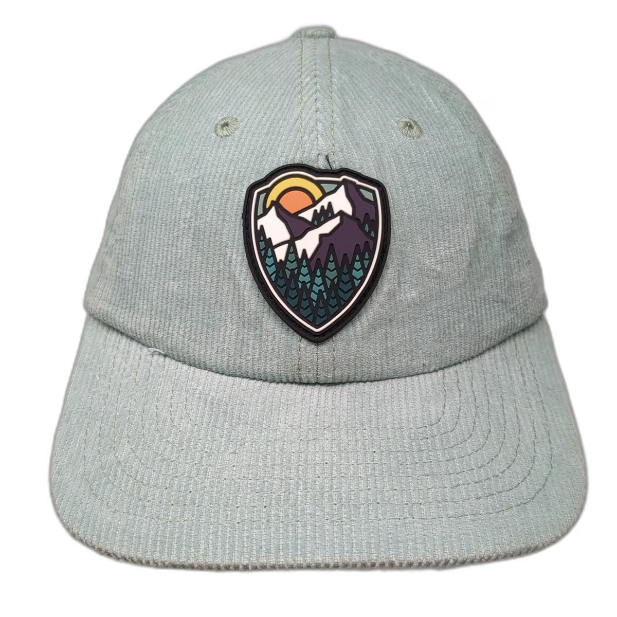 Itonic Nilo Green Baseball Cap One Size Corduroy Mountain Landscape Patch Hat