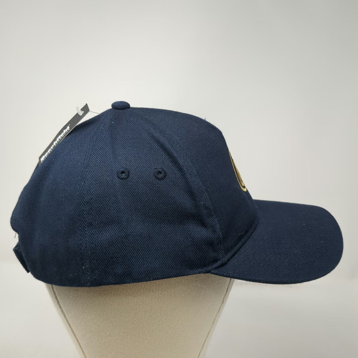 Beechfield 5 Panel Blue Hat One Size Strapback Geth Logo Patch Embroidered