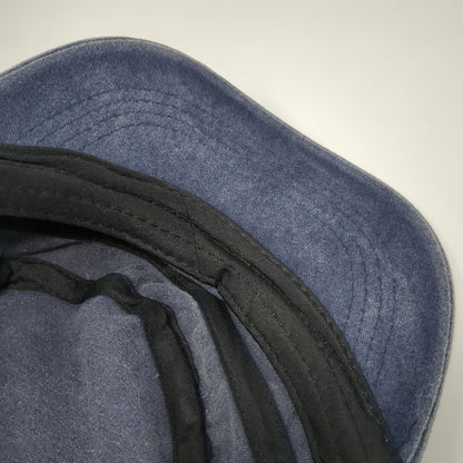 Army Cap Blue One Size Faded Denim Adjustable Slideback Military Style Cadet Hat