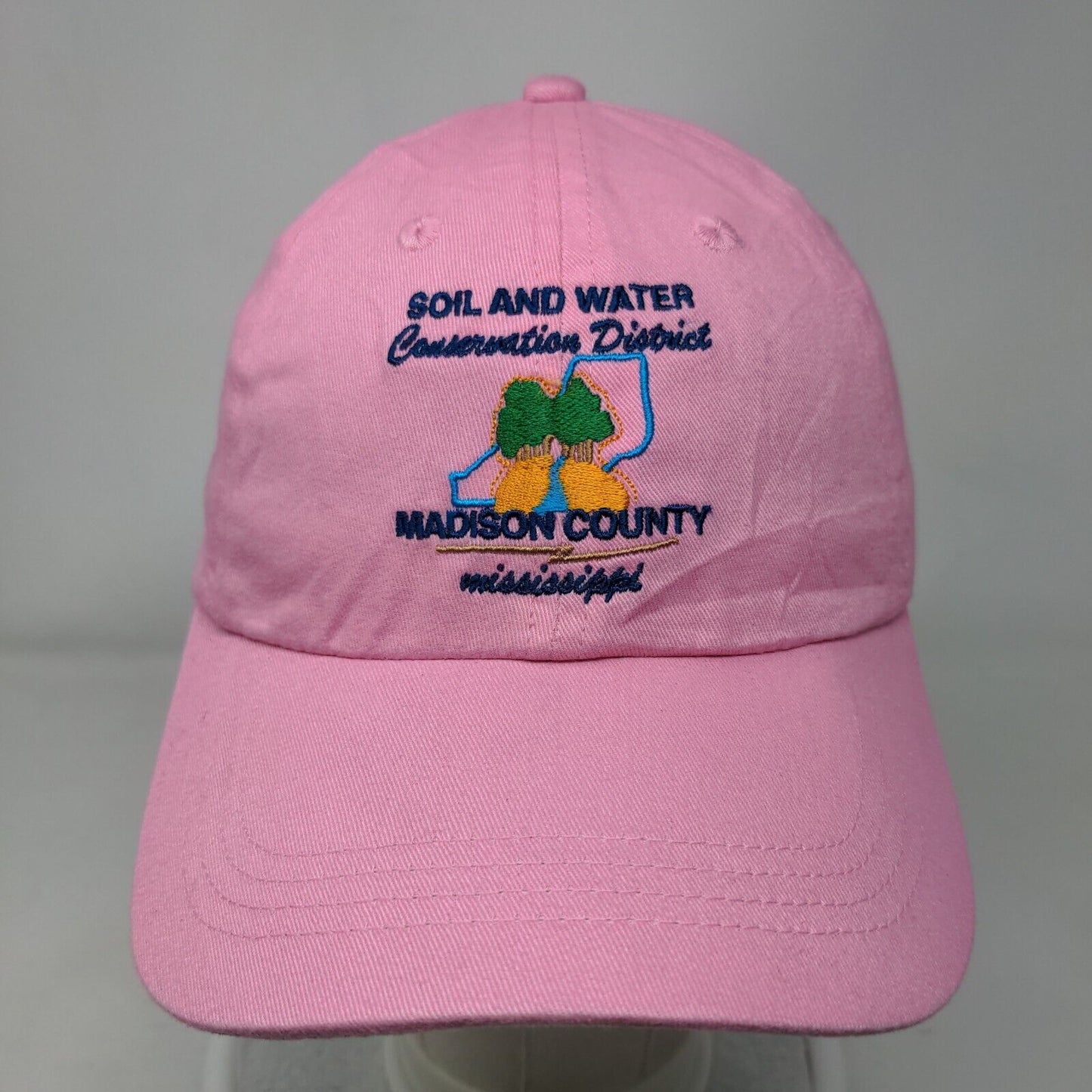 Soil And Water Conservation District Strapback Hat Pink One Size Embroidered