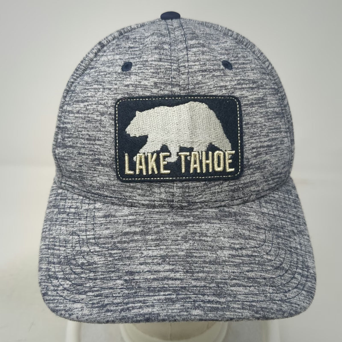 The Game Baseball Cap Gray M Lake Tahoe Bear Red Hut A-Flex Stretch Fitted Hat