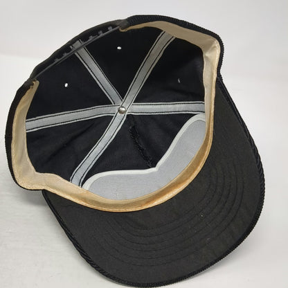 Wheeler Patch Snapback Hat Black One Size Corduroy Script Logo 5 Panel Cap