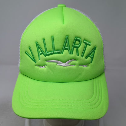 Trucker Hat Green One Size Mesh Back Vallarta Embroidery Seagulls Mexico