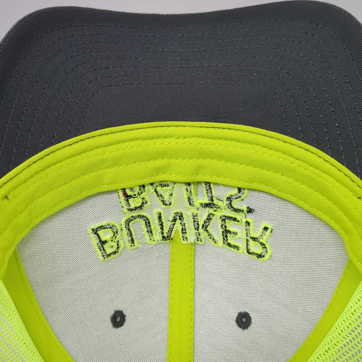 Yupoong Trucker Hat Gray Green One Size Mesh Back Snapback Bunker Baits Fishing