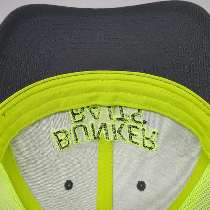 Yupoong Trucker Hat Gray Green One Size Mesh Back Snapback Bunker Baits Fishing