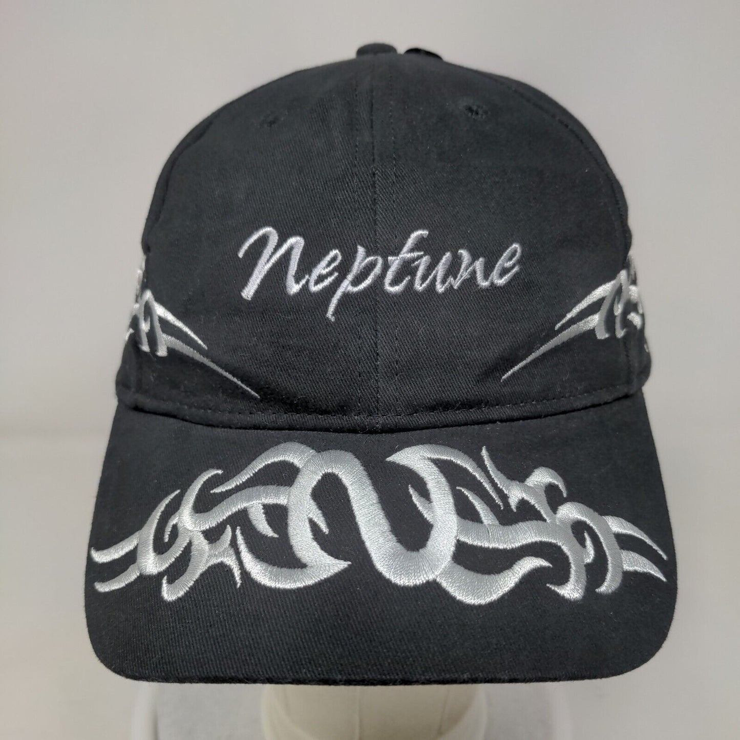 Neptune Strapback Hat Black OSFM Embroidered Headshots KC Caps W/Tags