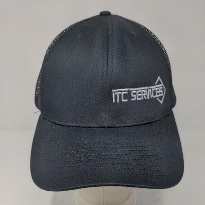 ITC Services Snapback Mesh Back Trucker Hat Black OSFA Richardson