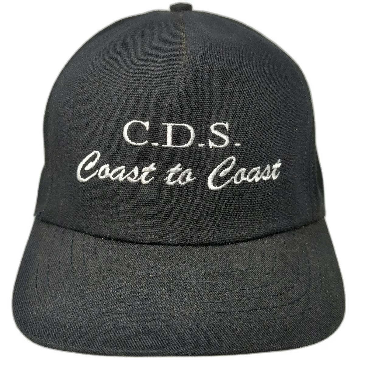 Stylemaster Hat 5 Panel Black One Size Snapback CDS Coast Script Logo Flat Brim
